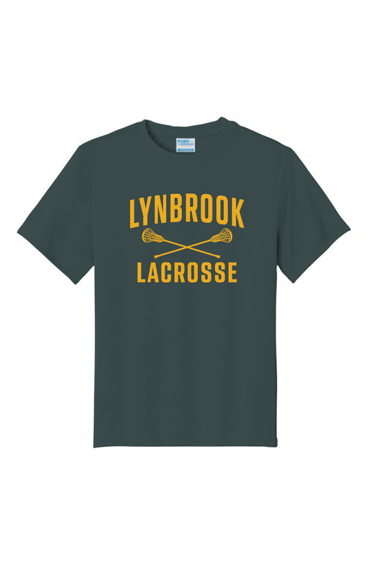 Lynbrook Lacrosse Youth Performance Tee (Green/Gold)